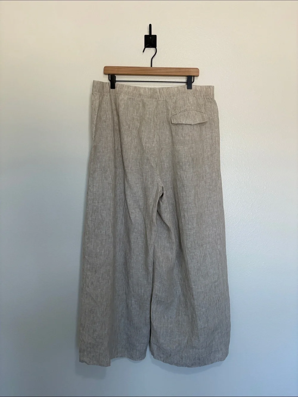 NWOT Banana Republic 100% Linen High Rise Relaxed Wide Leg Pant Boho Beige XL